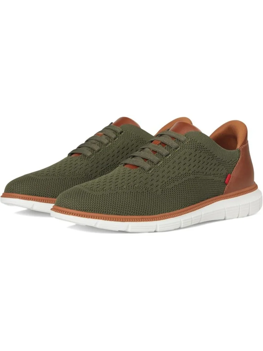 Marc Joseph Men's Olive Leather Slip On Round Toe Solid Comforts Oxfords Shoes